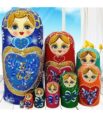Amazon | マトリョーシカ 民芸品 ロシア人形 伝統 木製 手作り